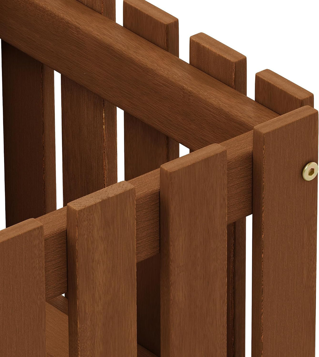 FG18453 Tioman Hardwood Patio Furniture Outdoor Slat Style Flower Planter Box, Natural