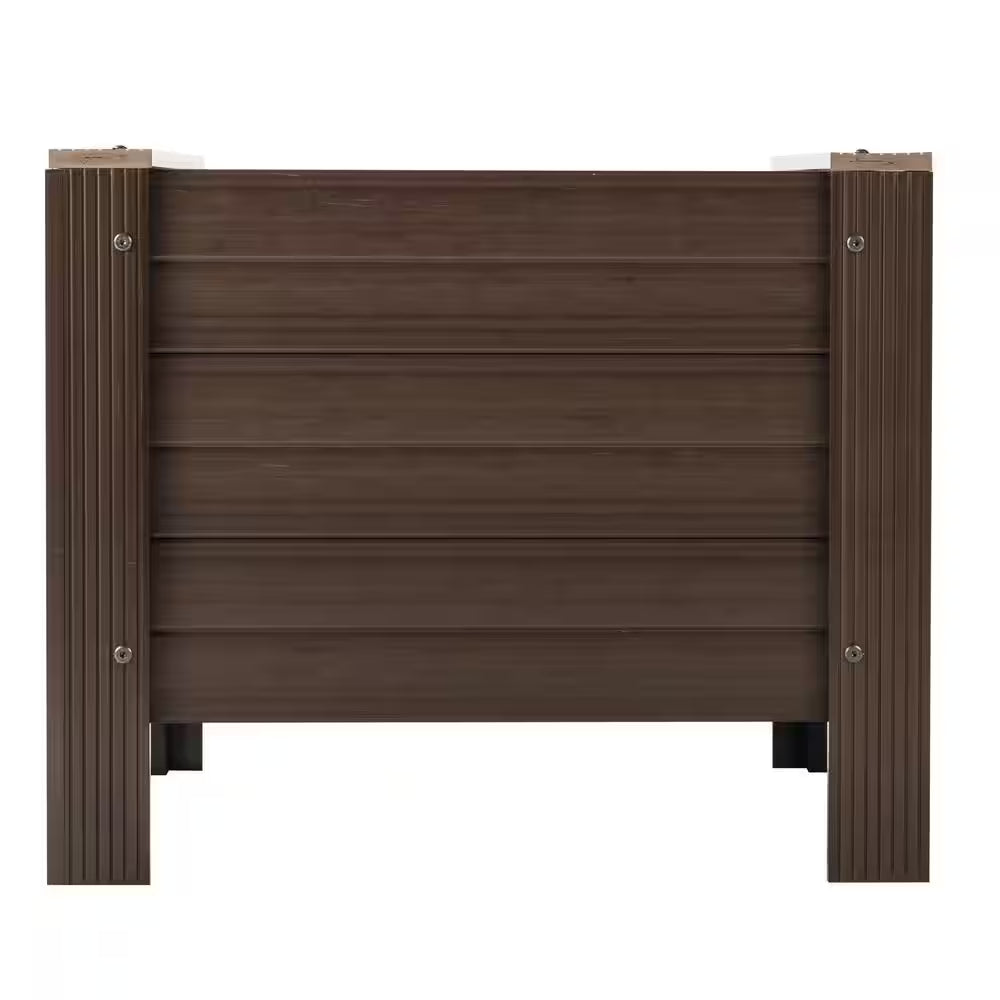 ECOFLEX Composite Outdoor Indoor 24 In. Square Planter, Walnut