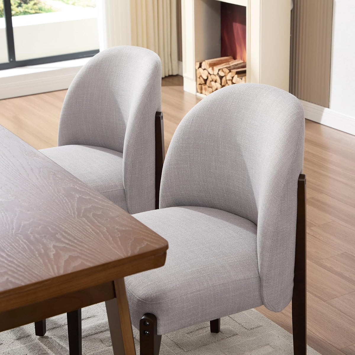 Accent Chairs Set of 2, Textured Upholstered Living Room Chairs, Dining Room Side Chairs, Sitting Chairs, Sillas Para Sala, Modern Accent Chair Set, Gray
