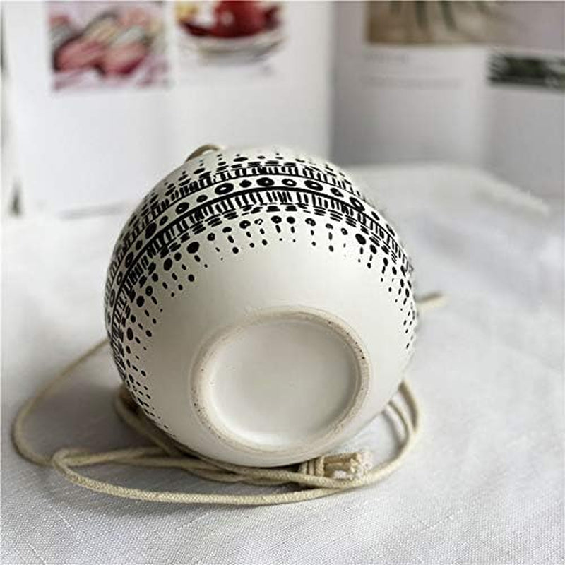 Ceramic Hanging Planter for Indoor Outdoor, Decorative Boho Flower Green Grass Plant Succulent Air Plants Hanging Plant Pots Holder