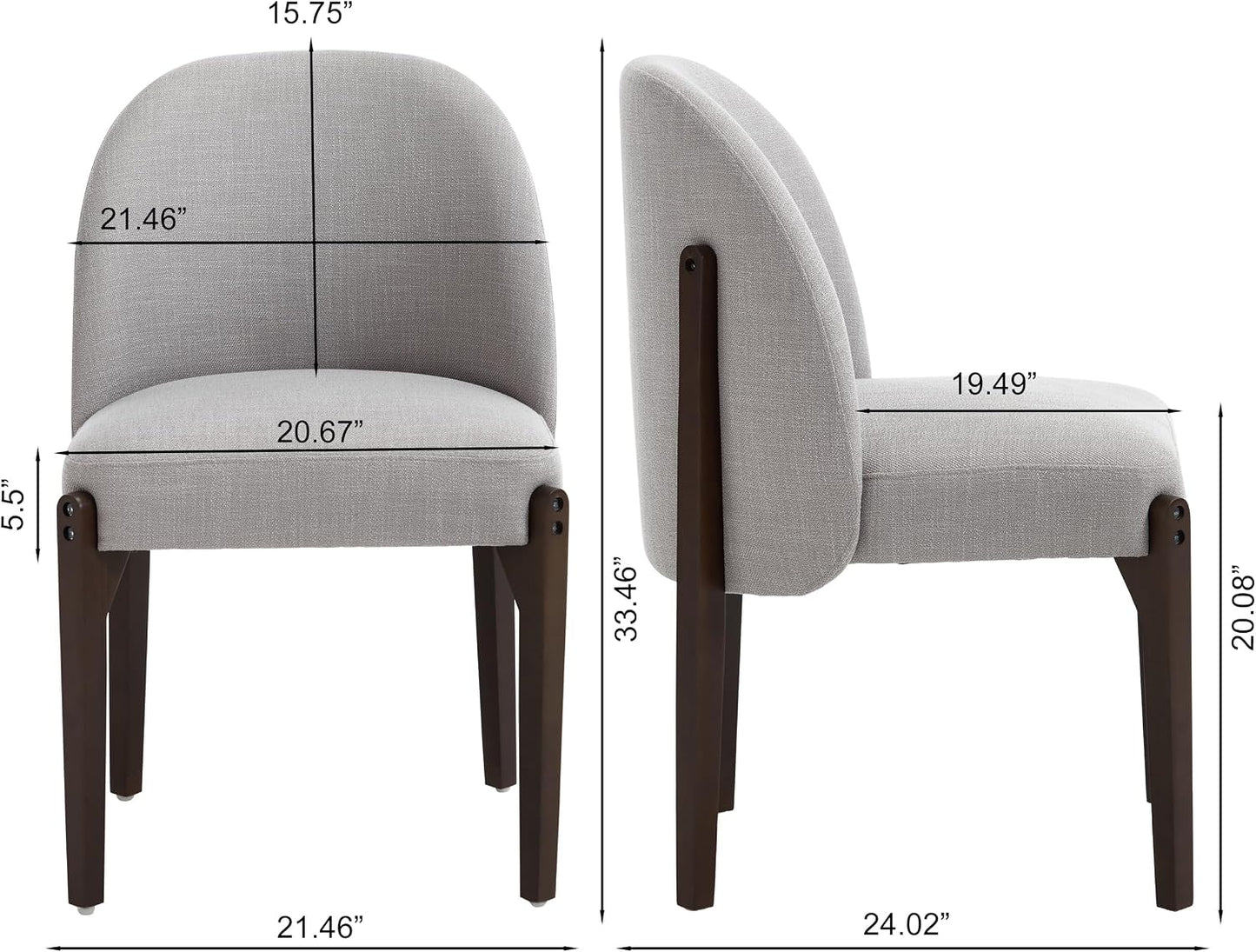 Accent Chairs Set of 2, Textured Upholstered Living Room Chairs, Dining Room Side Chairs, Sitting Chairs, Sillas Para Sala, Modern Accent Chair Set, Gray