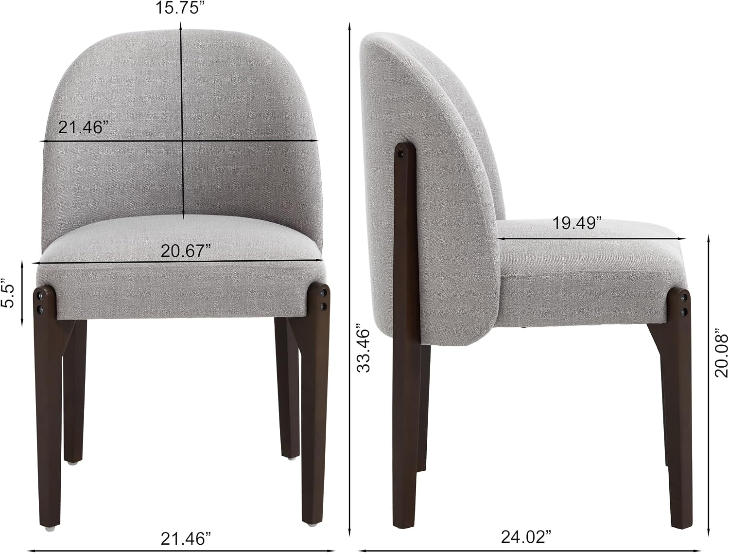 Accent Chairs Set of 2, Textured Upholstered Living Room Chairs, Dining Room Side Chairs, Sitting Chairs, Sillas Para Sala, Modern Accent Chair Set, Gray