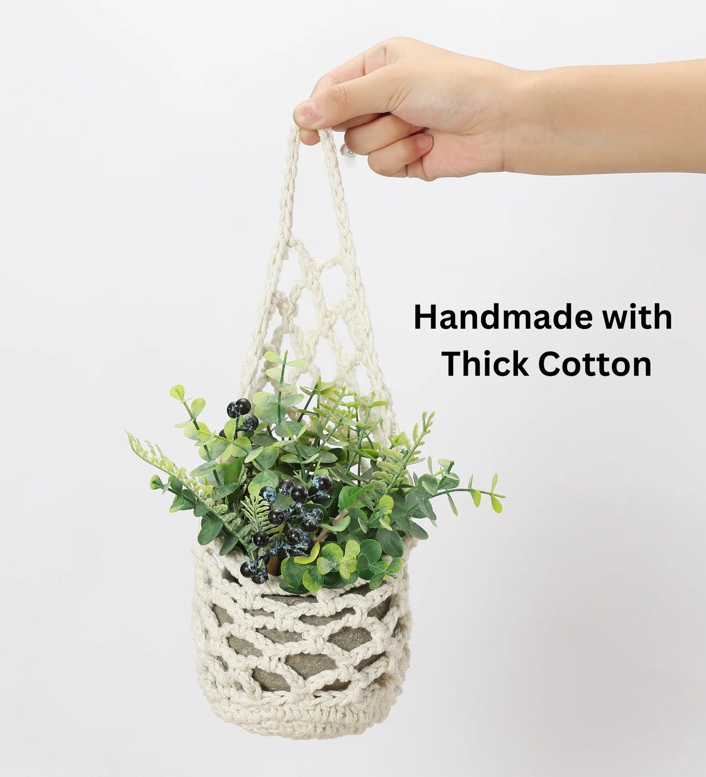 3PK Macrame Plant Hanger, Plant Hangers for inside | Wall Planters for Indoor Plants, Hanging Planter (3PK, for 4 Inch Pot)