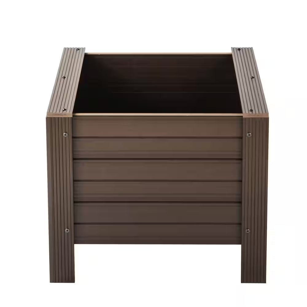 ECOFLEX Composite Outdoor Indoor 24 In. Square Planter, Walnut