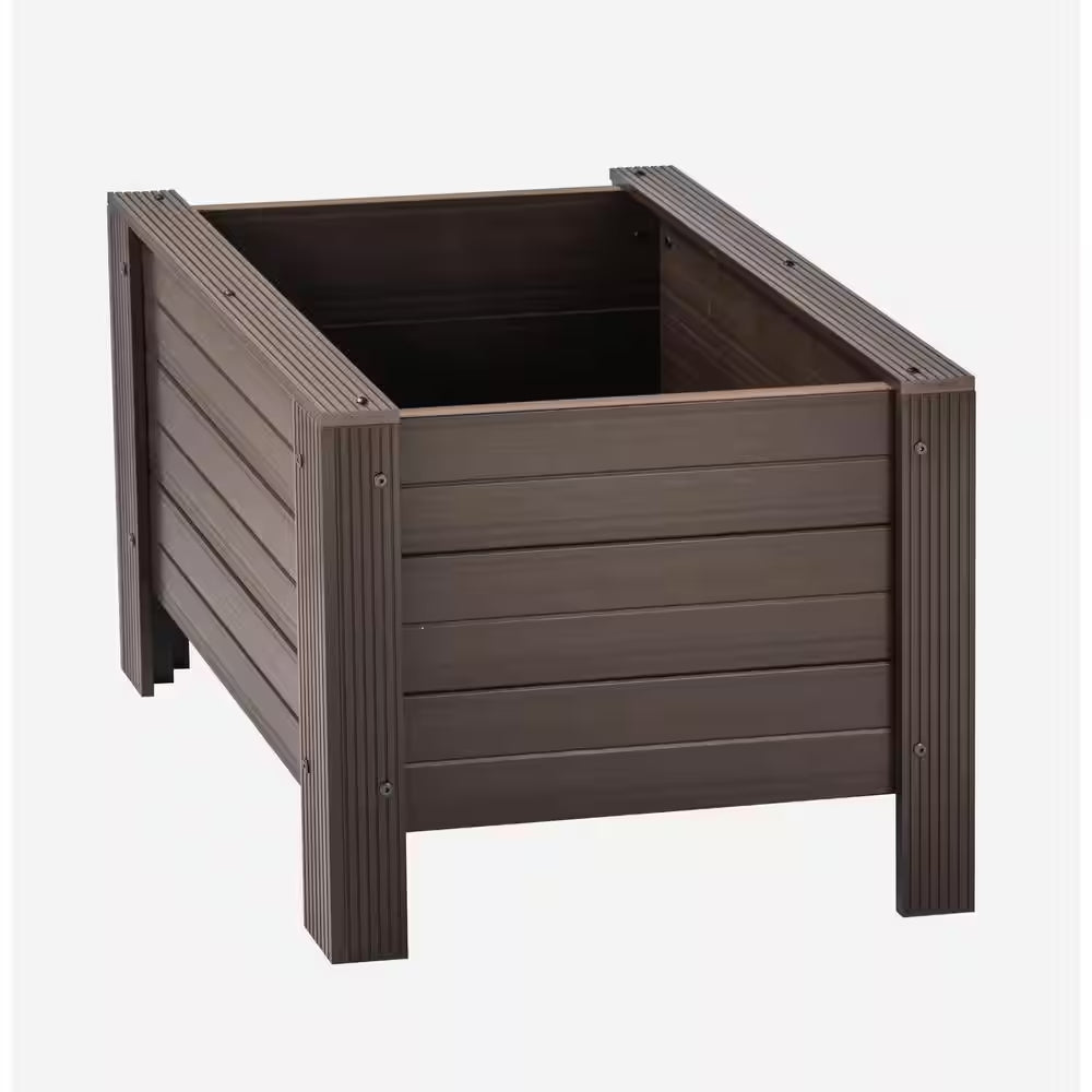 ECOFLEX Composite Outdoor Indoor 24 In. Square Planter, Walnut