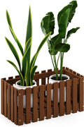 FG18453 Tioman Hardwood Patio Furniture Outdoor Slat Style Flower Planter Box, Natural