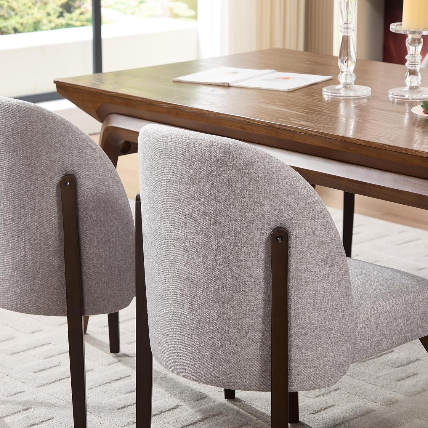 Accent Chairs Set of 2, Textured Upholstered Living Room Chairs, Dining Room Side Chairs, Sitting Chairs, Sillas Para Sala, Modern Accent Chair Set, Gray
