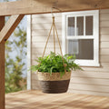The Two-Tone Woven Hanging Basket