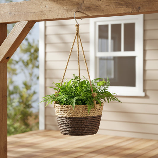 Woven Bulrush Hanging Basket