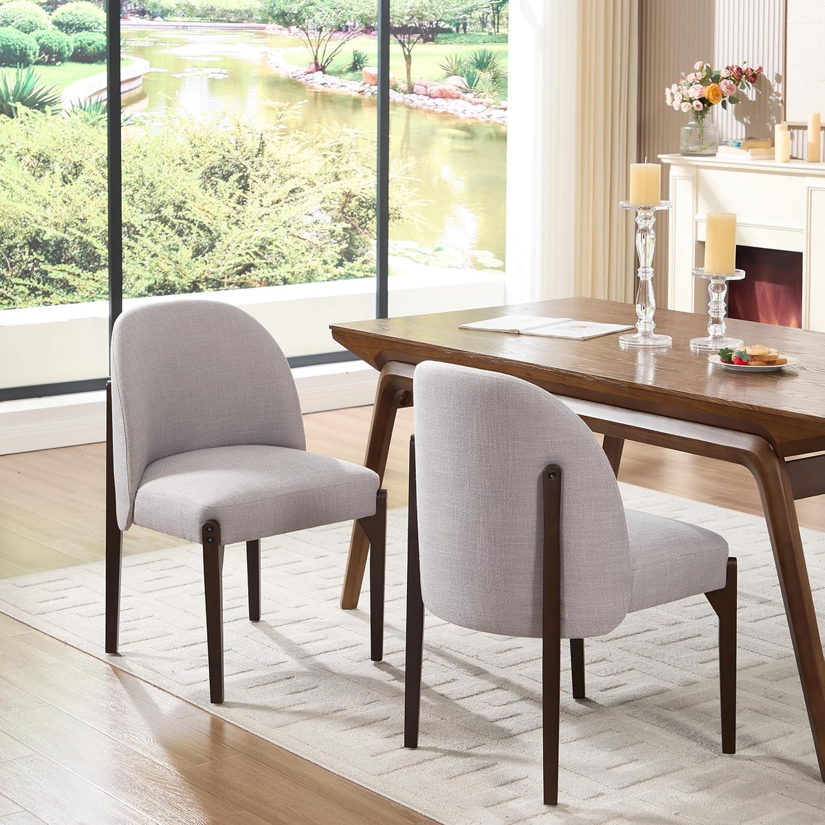 Accent Chairs Set of 2, Textured Upholstered Living Room Chairs, Dining Room Side Chairs, Sitting Chairs, Sillas Para Sala, Modern Accent Chair Set, Gray