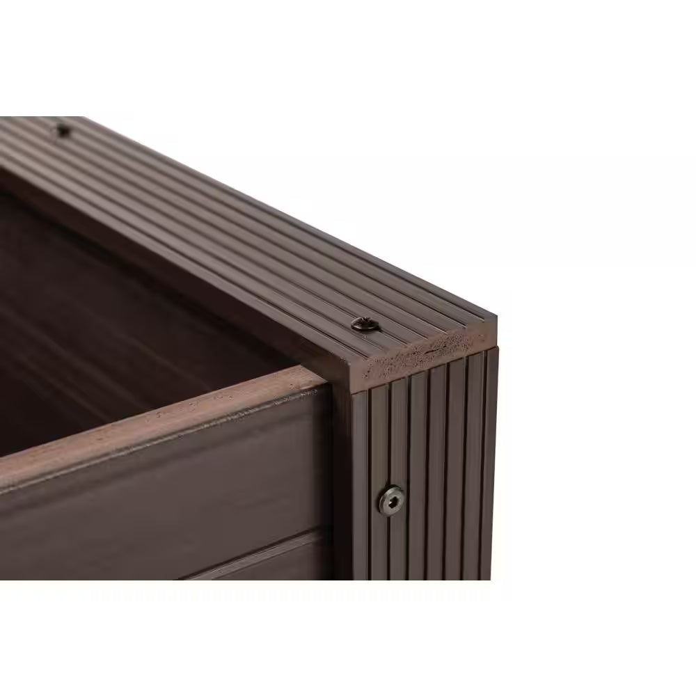 ECOFLEX Composite Outdoor Indoor 24 In. Square Planter, Walnut
