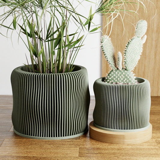 Bubbly Planter | 3D Printed Planter with Drip Tray, Drainage, and Matching Saucer | 3 4 5 6 Inch Pot | Perfect Home Decor Pottery Gift