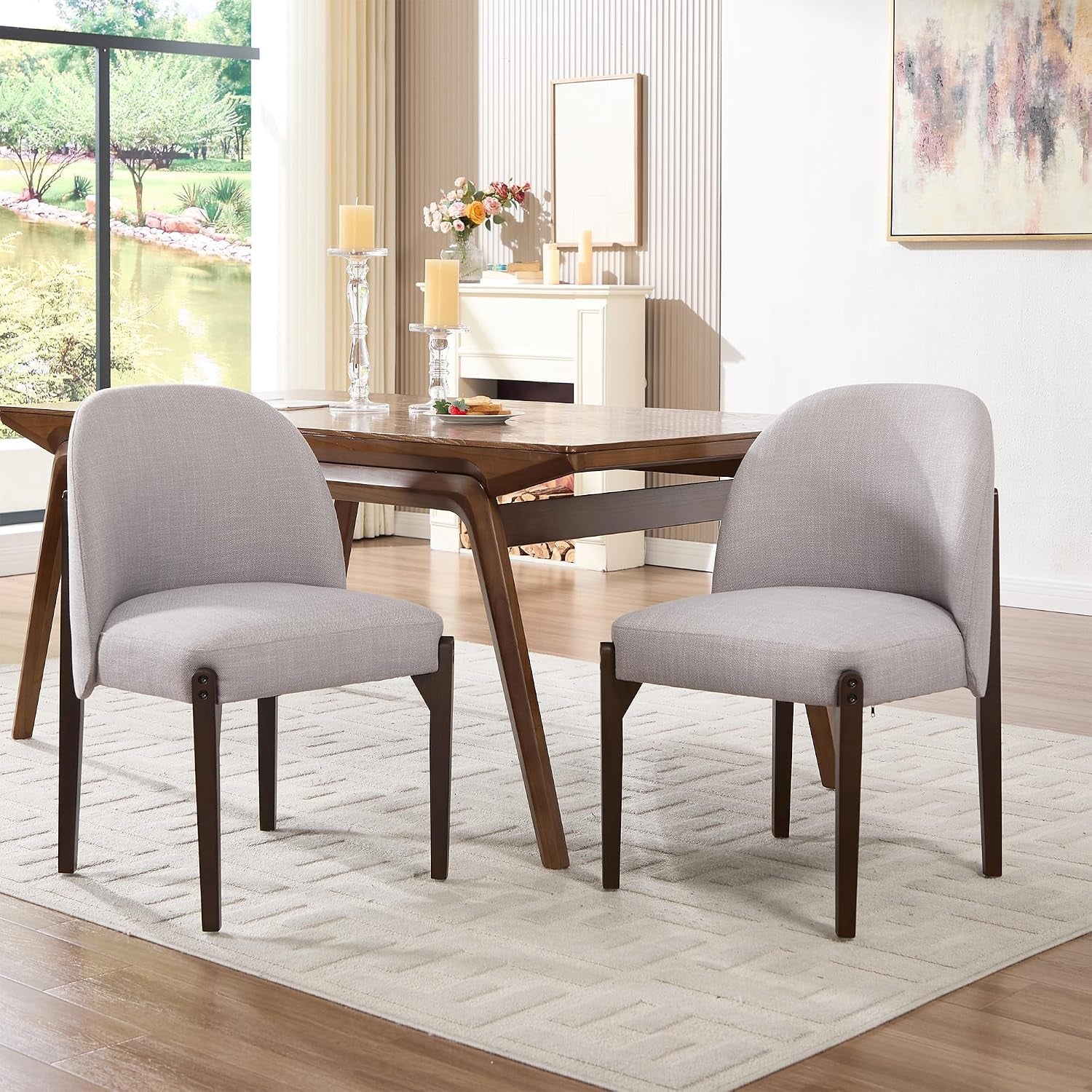 Accent Chairs Set of 2, Textured Upholstered Living Room Chairs, Dining Room Side Chairs, Sitting Chairs, Sillas Para Sala, Modern Accent Chair Set, Gray
